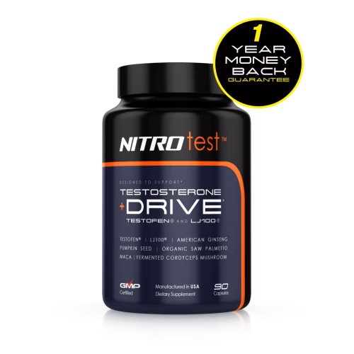 NITROdrive™ - Natural Testosterone Support for Performance + Muscle