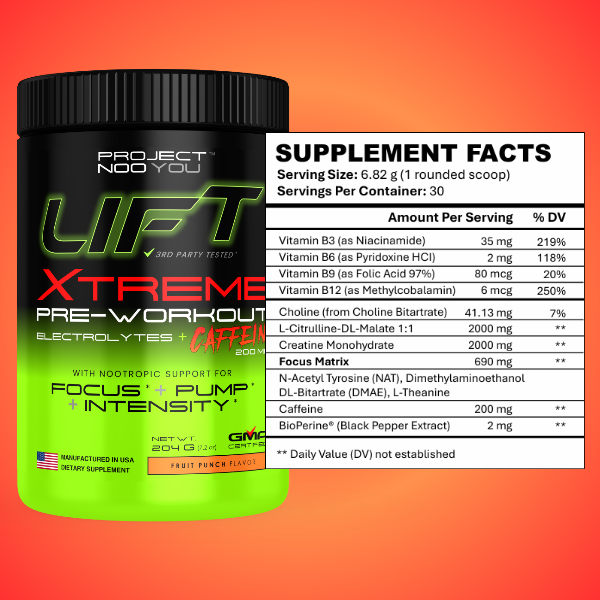 xtreme fruit punch supp facts