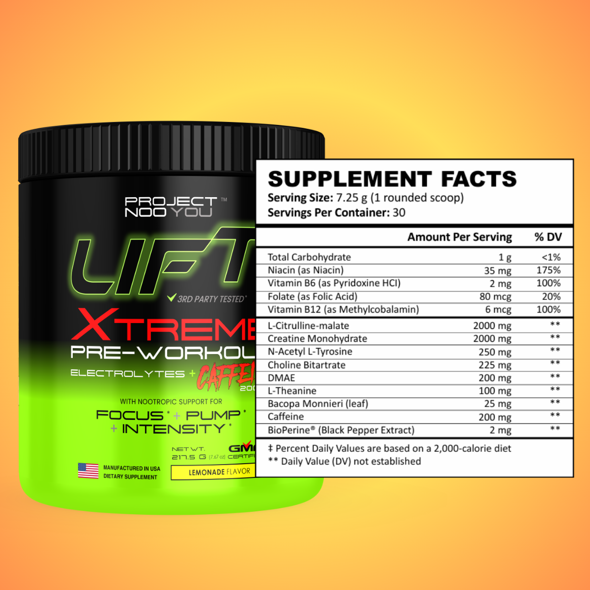 xtreme lemonade supp facts
